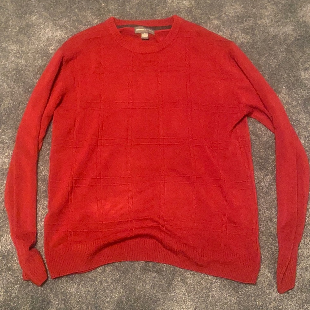 Red thrifted sweater